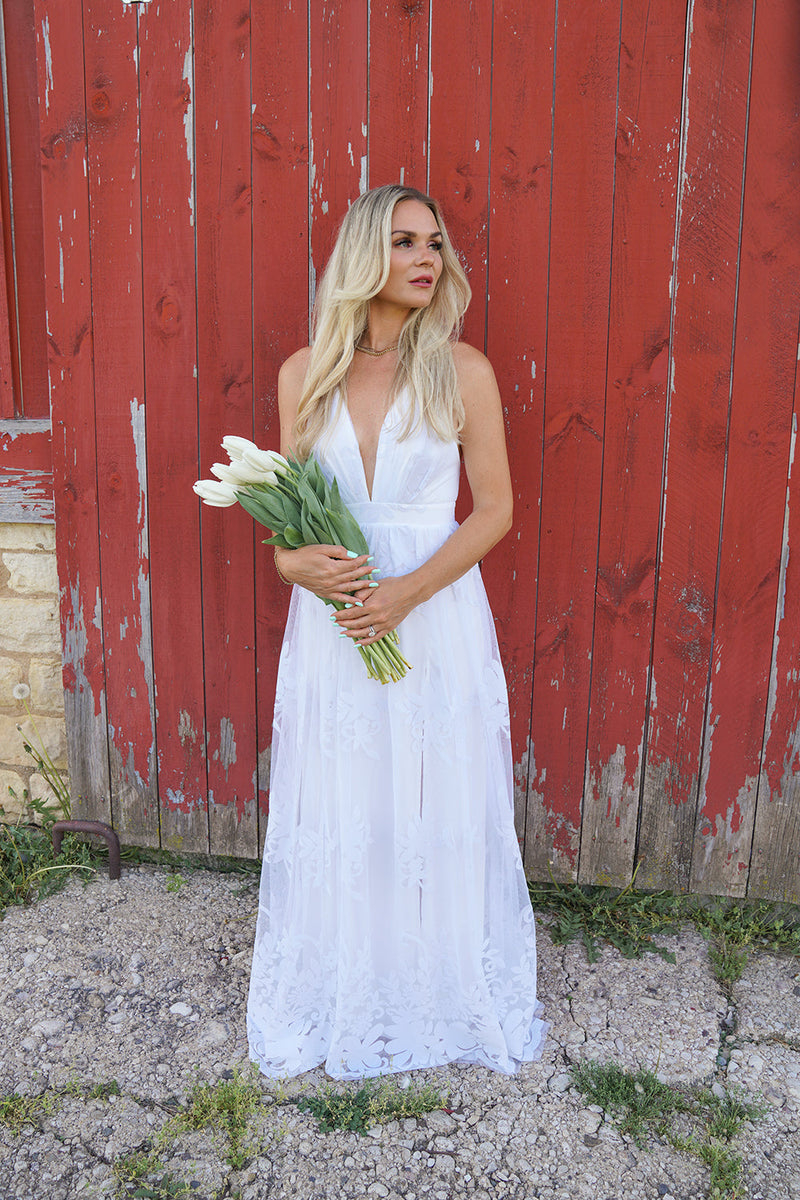 White Wedding Beach Maxi Dress