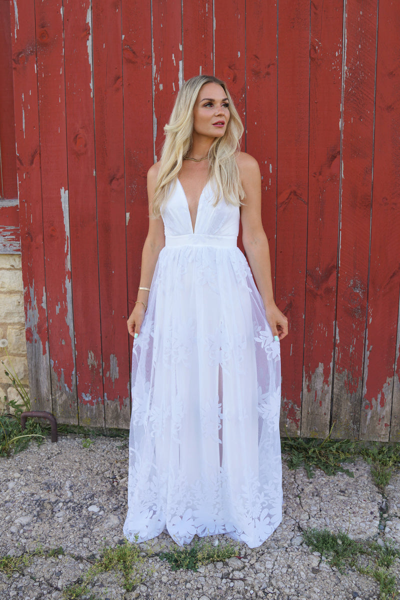 White Wedding Beach Maxi Dress