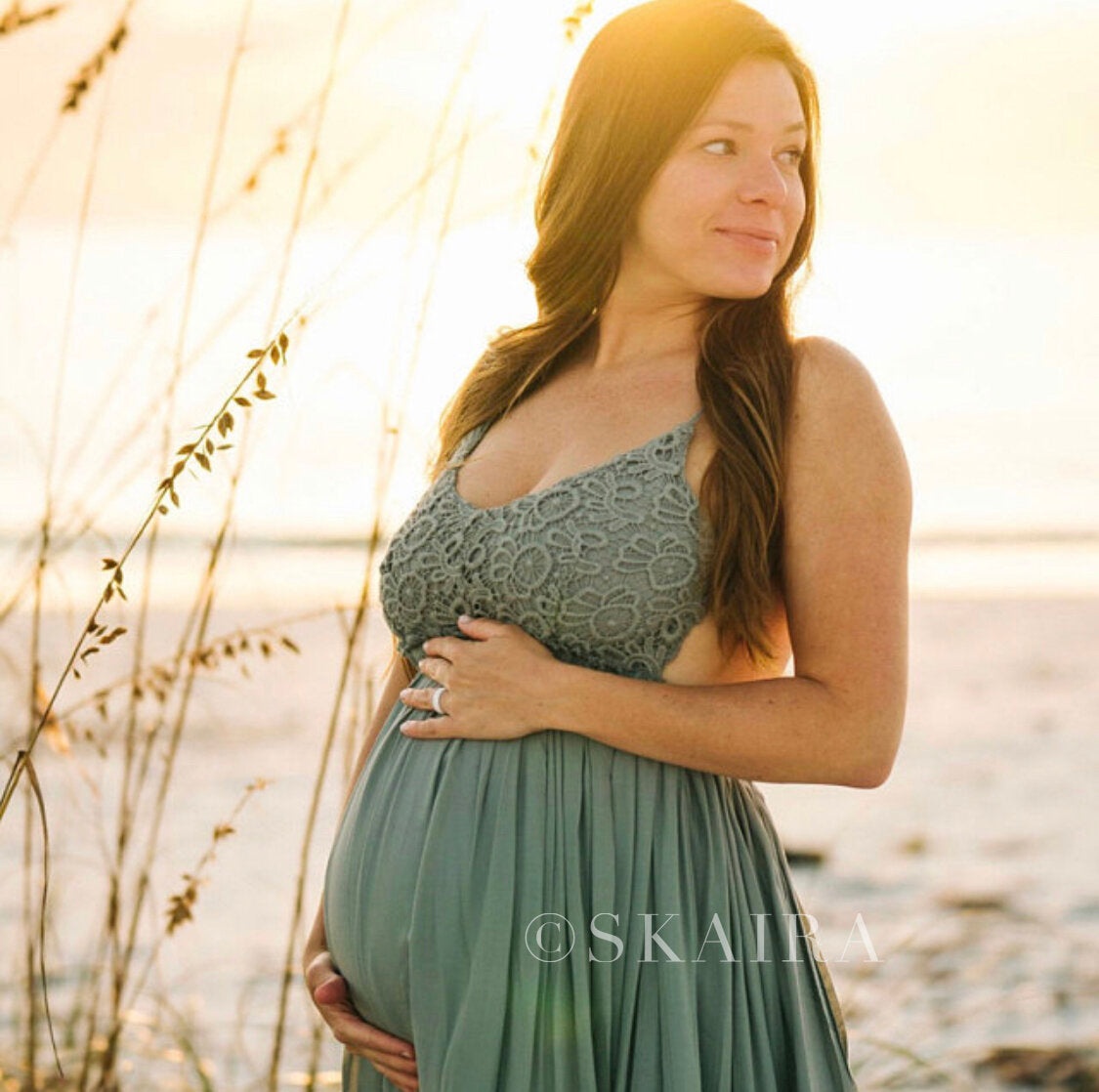chinese dress ladies Bumplook Boho Photoshoot Maternity Maxi Dress