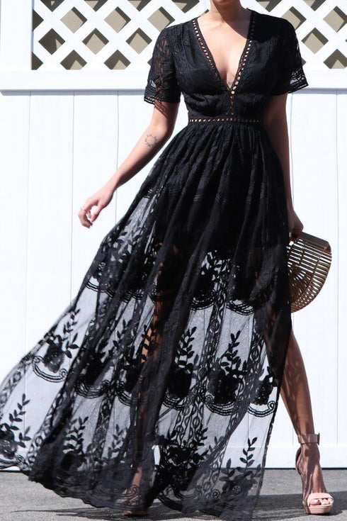 Black Lace Maxi Dress SKAIRA Black Lace Maxi Dress SKAIRA