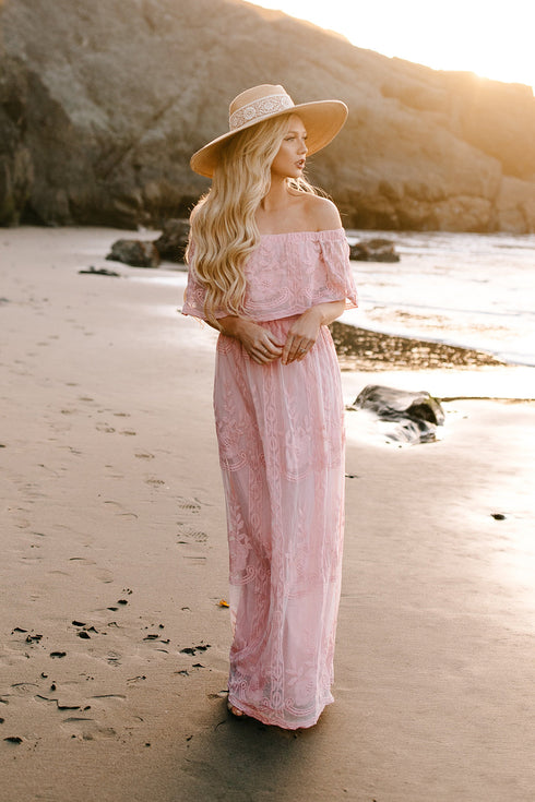 Pink Lace Maxi Boho Dress | ShopSkaira SKAIRA Pink Lace Maxi Boho Dress | ShopSkaira SKAIRA