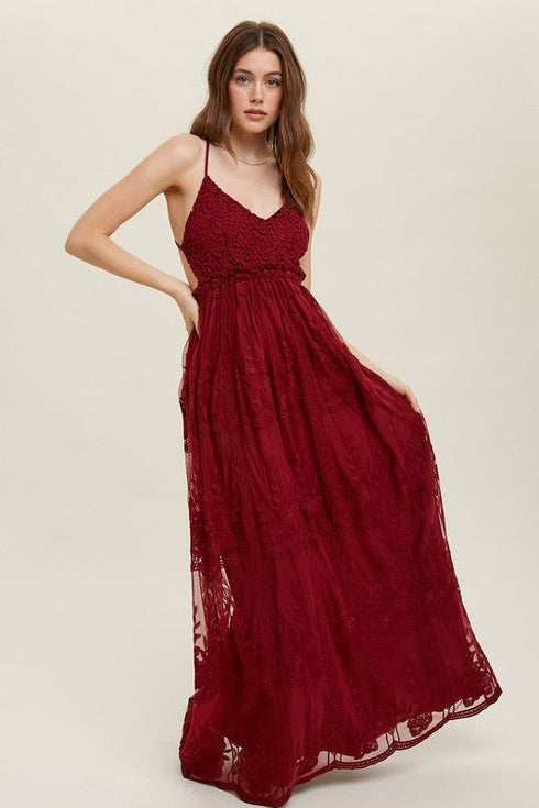 Boho Lace Blue Open Back Maxi Dress| ShopSkaira SKAIRA Boho Lace Blue Open Back Maxi Dress| ShopSkaira SKAIRA