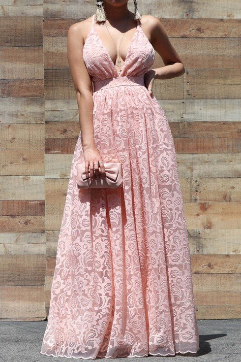 Pink Lace Maxi Boho Dress | ShopSkaira SKAIRA Pink Lace Maxi Boho Dress | ShopSkaira SKAIRA