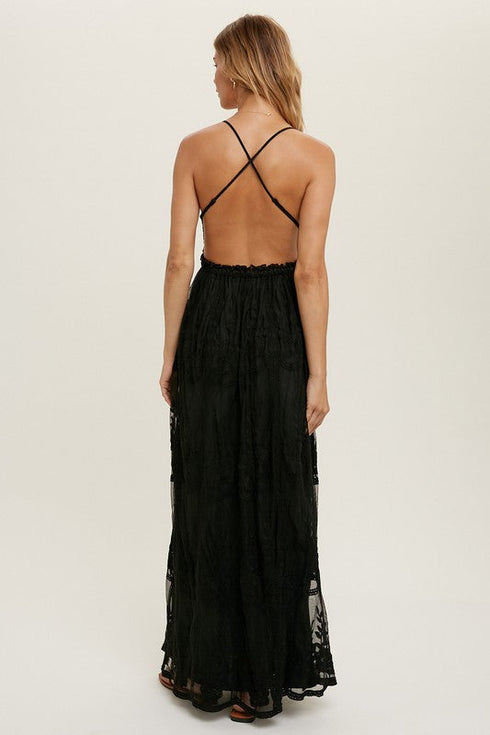Boho Lace Blue Open Back Maxi Dress| ShopSkaira Medium Boho Lace Blue Open Back Maxi Dress| ShopSkaira Medium