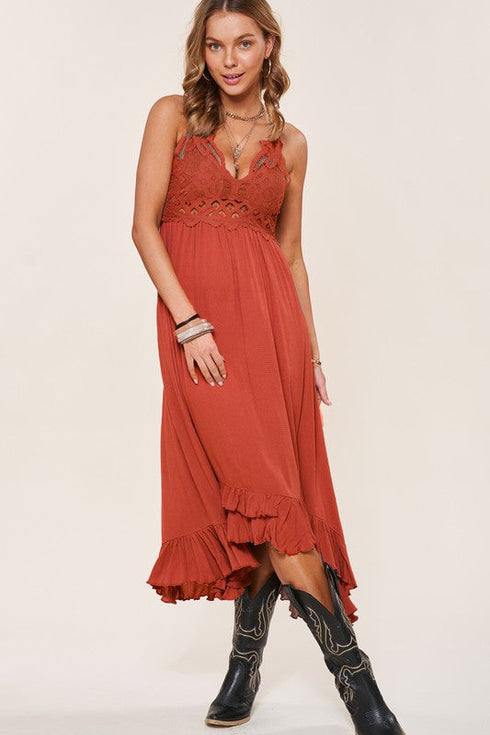 La Miel Long Slip Dress | Marsala | L La Miel Long Slip Dress | Marsala | L