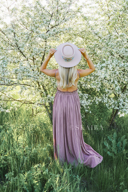 Mocha Crochet Top Maxi Open Back Backless Dress | ShopSkaira Large Mocha Crochet Top Maxi Open Back Backless Dress | ShopSkaira Large