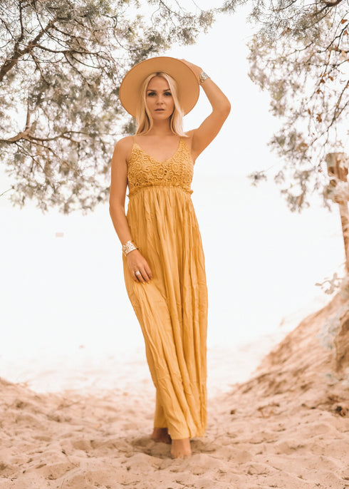 Mustard Lace Crochet Maxi Open Back Backless Dress | ShopSkaira SKAIRA Mustard Lace Crochet Maxi Open Back Backless Dress | ShopSkaira SKAIRA