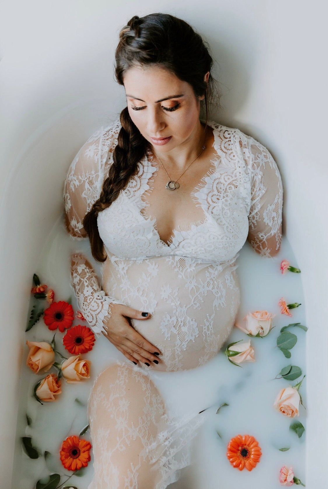lace white maternity dress Milk Bath Black Drape Satin Playsuit Size:3 Youth Artisanal Touch summer Decoration