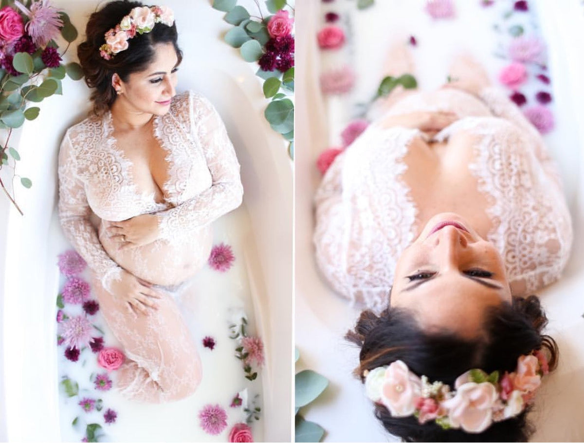 Milk Bath White Lace Maternity Dress | ShopSkaira  SKAIRA