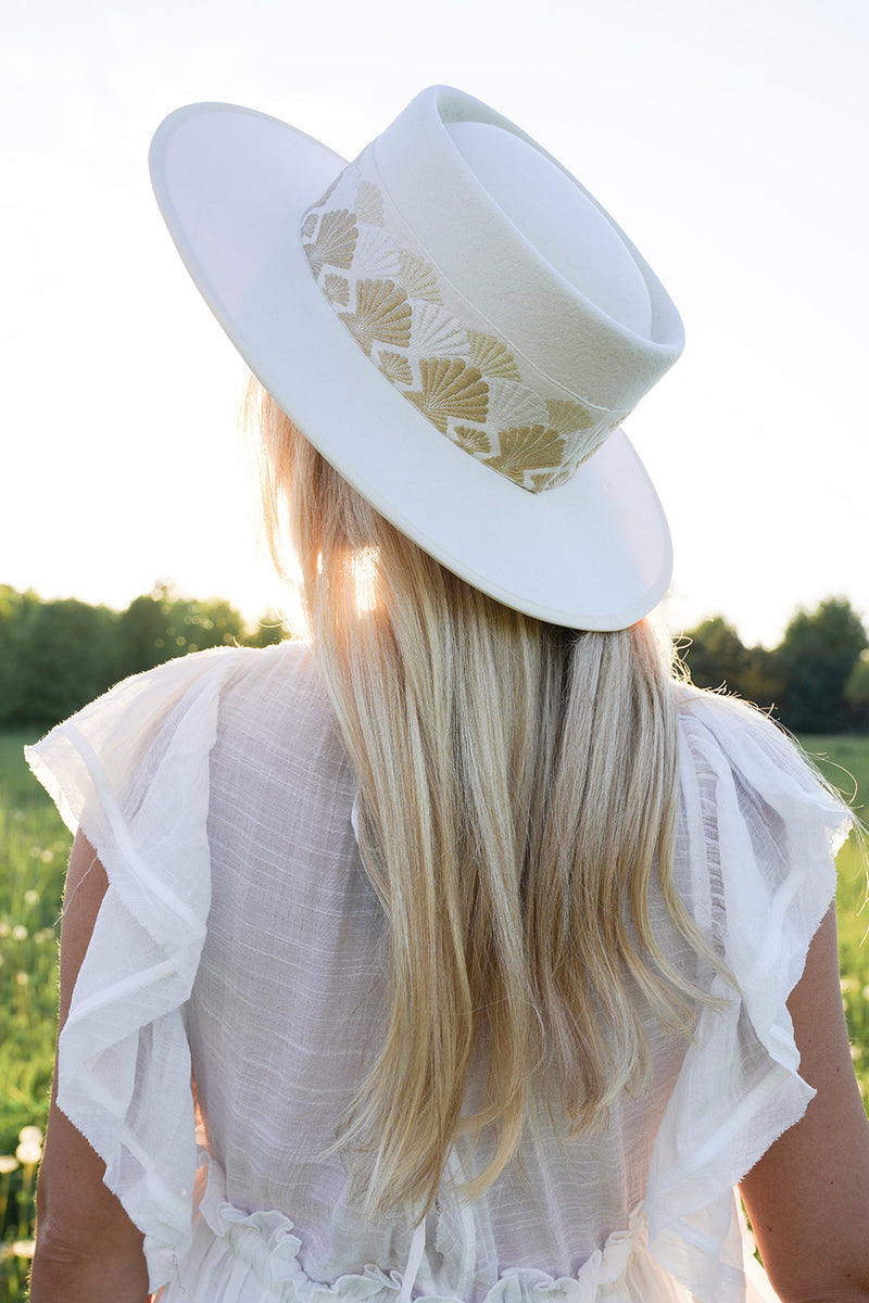 Hat With Shell White Boater Shell Hat | ShopSkaira – SKAIRA
