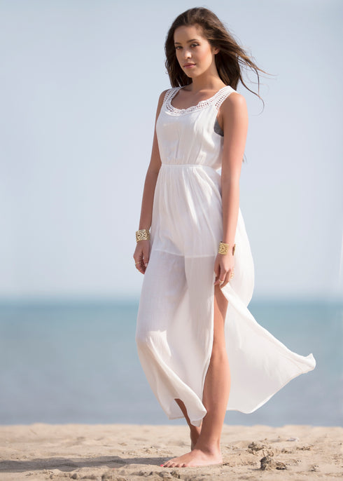 Goddess White Maxi Dress