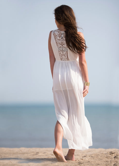 Goddess White Maxi Dress