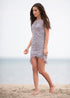 Crochet Lace Gray Mini Dress