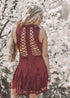 Eva Burgundy Lace Crochet Mini Dress