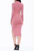 Alice English Red Knit Crop Top And Pencil Slit Skirt Set