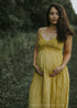 Mustard Open Back Backless Boho Maternity Pregnancy Dress For Photoshoot