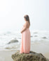 Pink Open Back Maternity Pregnancy Dress For Photoshoot
