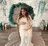White Lace Maxi Maternity Pregnancy Dress For Photoshoot Babyshower