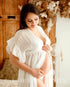 White Maternity Short Sleeve Tie Dress